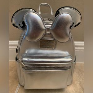 Disney Parks Excl. Loungefly Backpack 100th Anniv. Years of Wonder Silver Drip
